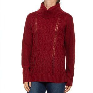 North River Pointelle Cowl Neck Sweater